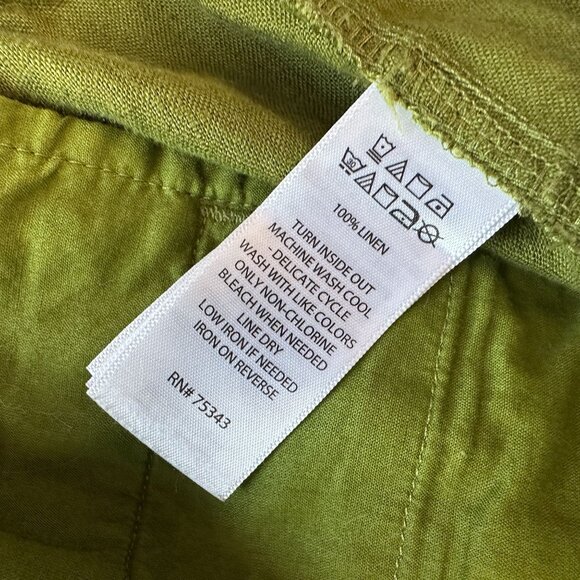 C&C California Womens Medium Pants Linen Cargo Pull On Green Drawstring - Picture 8 of 8